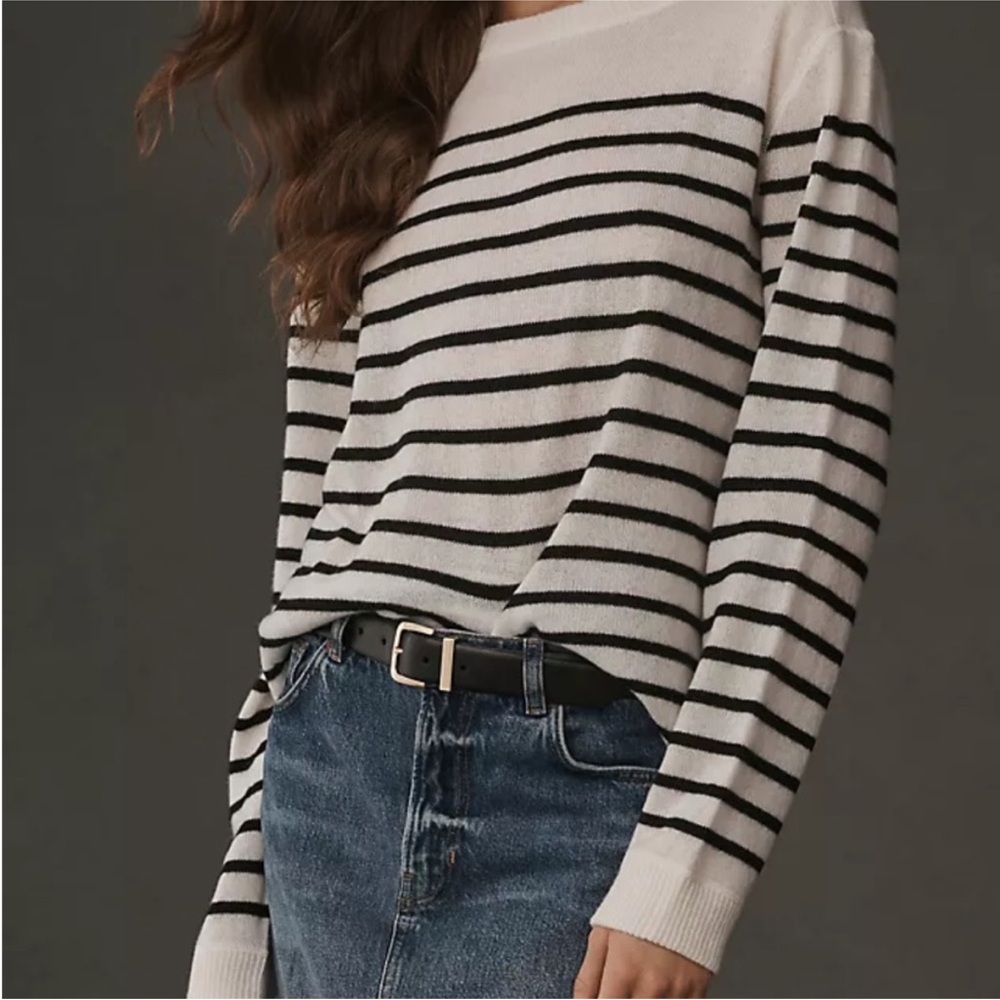 REFORMATION Cashmere Striped Boyfriend Sweater